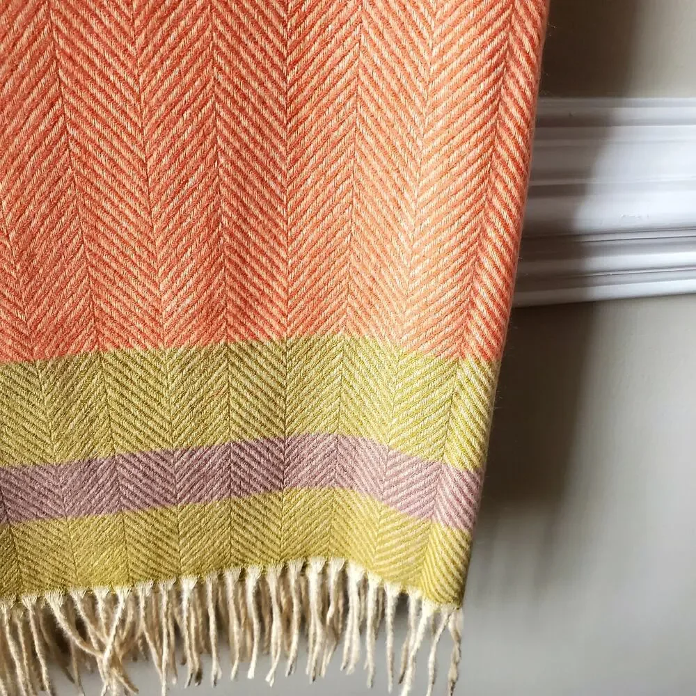 Chloe & Lex Multicolor Chevron Scarf Wrap XL 26.5 x 80 Cozy Boho Scandi NEW Flaw